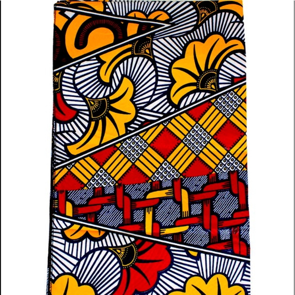 Bold red and yellow print Headwrap